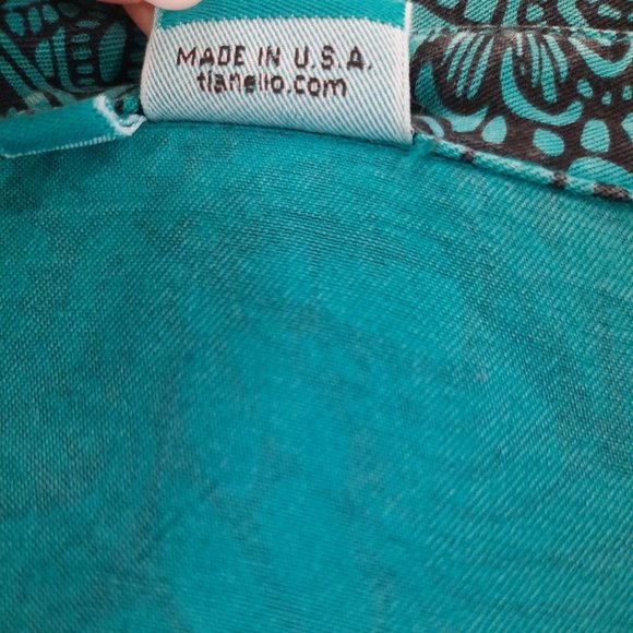 Tianello 90s turquoise button down blouse - excellent condition - Picture 10 of 12